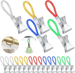 20 stuks Handdoek Ophang Clips - Kleurrijke Metalen Clips voor Theedoeken - Multifunctionele Clips voor Handdoeken en Pannenlappen - Badkamer en Keuken - Ophangen en Ordenen - Set van 20 Clips — thumbnail 1