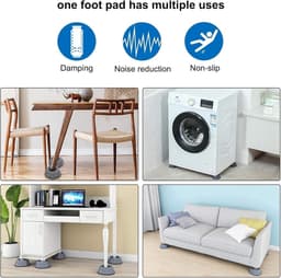 4-delige set - Wasmachine en droger - Anti-vibratie pads - Schok- en geluidsreductie - Wasmachine ondersteuning - Voorkomt beweging - Schudden - Lopen - Universele maat — thumbnail 5
