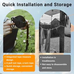 Retractable Clothesline Camping Portable 3.6m High Load Capacity Clothes Line with 34 Hanging Holes Non-Slip Outdoor Travel Accessory — thumbnail 4