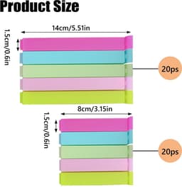Ibenzoa® Set van 40 kleurrijke herbruikbare sluitclips voor zakken en snacks — thumbnail 4
