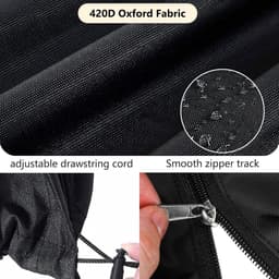 JGS Premium - Afdekhoes voor draaibaar wasrek - Zwart - Waterdicht en scheurvast - Geschikt voor Leifheit wasrek - Met ritssluiting - 160 x 15 x 15 cm — thumbnail 3