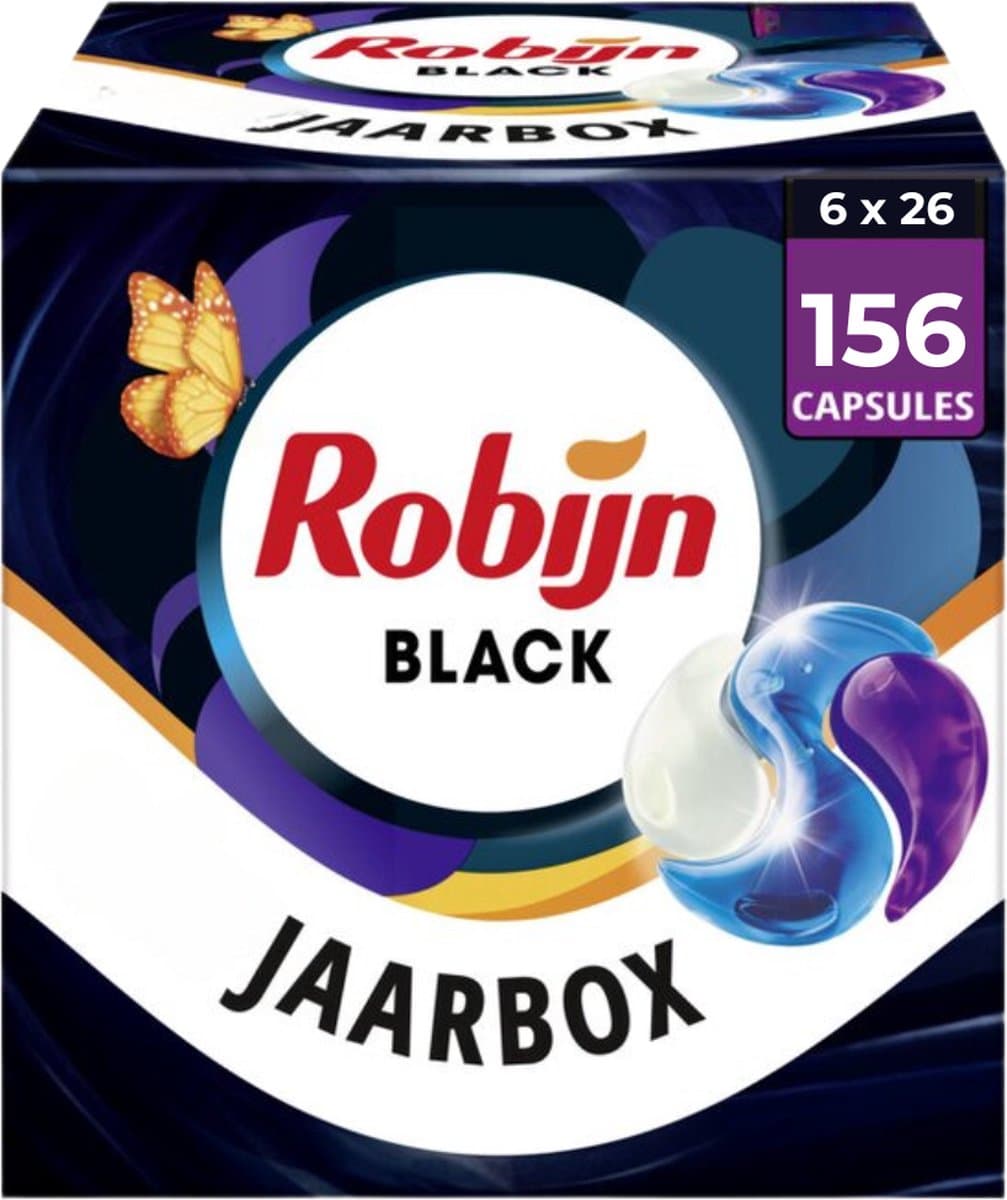 Robijn Classics capsules - Black velvet​ - 6 x 26 wasbeurten - Voordeelverpakking — afbeelding 1
