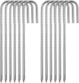 Tentharingen verzinkt 12-delig grondanker tentaccessoires - campingtent camping schommel - trampolineliften - 8 mm x 30 cm — thumbnail 1