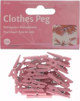 Mini knijpers - roze - 20x stuks - Geboorte meisjes knijpertjes - kaartjes ophangen — thumbnail 3