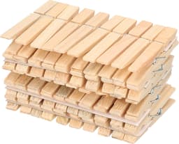 Sorex Wasknijpers - 200x - 50 stuks - hout - knijpers - metalen slagveer — thumbnail 2