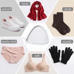 Set van 4 Wasnetten voor Bh's - Polyester Waszakken met Rits voor Bescherming van Gevoelige Kleding — thumbnail 3