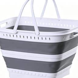 Kledingmand Opbergbak - Opvouwbare Wasbak - Huishoudelijk Gebruik - Met Aftapplug - 26 Liter - Wit — thumbnail 2