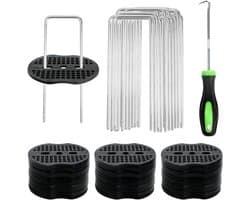 Complete Set van 50 Grondankers met Wasmachines en Haak voor Tuin, Camping en Schuttinginstallatie