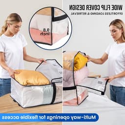 Verticale Opbergzakken voor Kleding, Sterke Handvatten en Ritsen, Waszakken en Reisaccessoires (Doorzichtig, 4 Stuks) — thumbnail 4