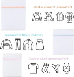 6-delige Wasnetten voor Wasmachine, 3 Maten Waszakken voor Kleding, Bescherming van Kleding, Ideaal voor Sweaters, Hemden en Ondergoed — thumbnail 2