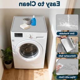 Wasmachine Mat - Droger Beschermer - Apparaten Beschermen - Waterdicht Siliconen - 68 x 68 cm - Grijs — thumbnail 4