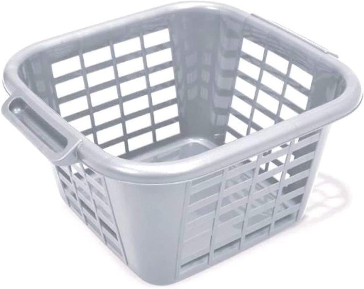 Wasmand Vierkant - Wasbak Kleren - Kleine Was - Gemaakt van Gerecycled Plastic - 25 Liter - Lichtgrijs — afbeelding 1