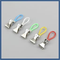 Handdoekclips Metaal - Keukenclips Badkamer - Opruimen Ruimte - Veelzijdig Ophangsysteem - 10 stuks - Geel — thumbnail 2