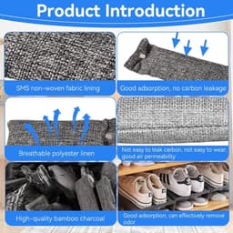 Dailygoods- Actieve Koolzakken 4 Stuks - Geurabsorbeerder - Herbruikbaar - Bamboehoutskool - Ademend - Duurzaam Materiaal - Geurabsorber — thumbnail 4