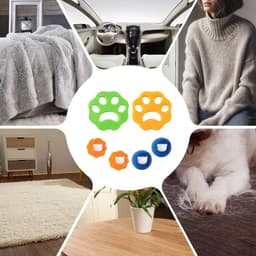 Set van 8 Anti-Hair Balls voor Wasmachine - Herbruikbaar - Verwijdert Dierenharen - Effectieve Wasballen voor Kleding en Bedlinnen — thumbnail 3