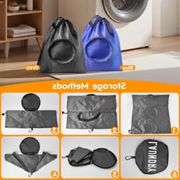 Vouwbare Waterdichte Waszakken voor Reizen - 2 Stuks, Ideaal voor Camping en Opbergen van Vuile Kleding (53 x 52 cm) — thumbnail 5