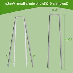 Set van 50 grondankers en haringen voor tuinvlies, onkruidvlies, hekwerk en tenten, 150/200 mm x 40 mm x 2,5 mm, stevige U-vormige haringen voor optimale stabiliteit — thumbnail 2