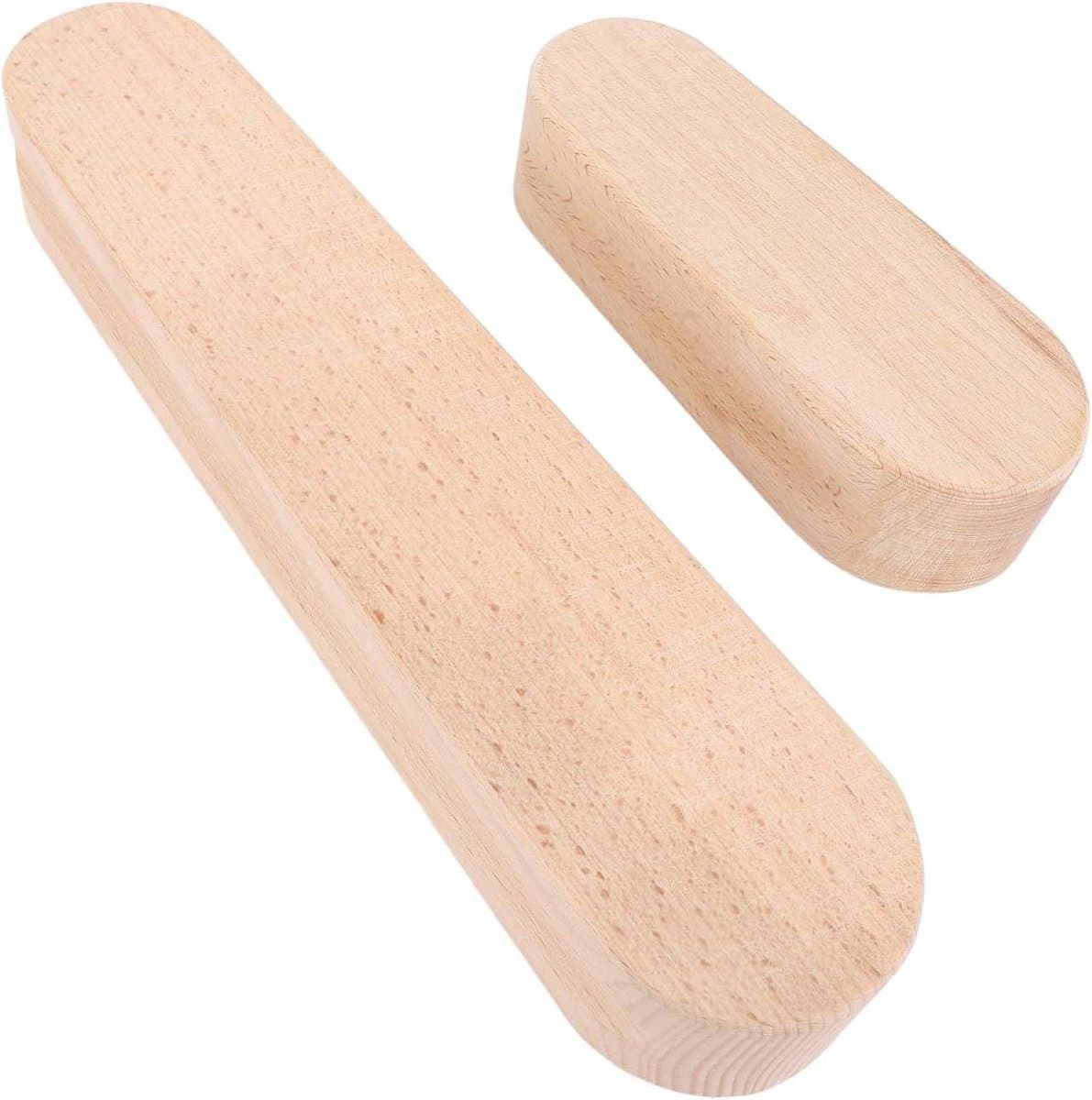 Kleermakersklappers Set - Naaigereedschap Hout - Naden Persen - Dubbele Groeven - 7 en 12 Inch - Houtkleur — afbeelding 1