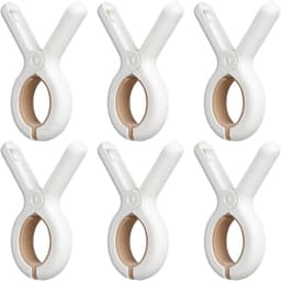 Wasknijpers Kunststof - Handdoekclips Strand - Was Ophangen - Goede Houdkracht - 6.5x9.5cm 100 stuks - Wit — thumbnail 1
