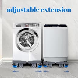 Wasmachineverhoger - Verstelbare standaard - Apparaten verplaatsen - Met wielen - 360 kg capaciteit - Zilver — thumbnail 5