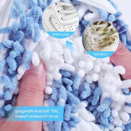 Waszak voor Schoenen met Dubbele Rits en Vakken - Ideaal voor Sneakers en Schoenonderhoud, Bescherming en Reiniging (Blauw + Wit) — thumbnail 2