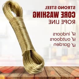 BML 20m Extra Heavy Duty Strong Steel Washing Rope Line Cord Wire for Garden | Multifunctional String for Outdoor Hanging Drying Thick & Strong Clothes — thumbnail 1