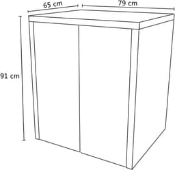 Wasmachinekast - Opbergkast - Ruimte Besparen - Push-pull deuren - 79 x 91 cm - Taupe/Steen — thumbnail 3