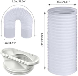 Dailygoods- Uitlaatslang Flexibel - Luchtafvoerslang - Afvoerslang Airco - Verstelbare Lengte 22-150 cm - Koude- en Hittebestendig - Eenvoudig te Installeren - Ventilatieslang — thumbnail 3