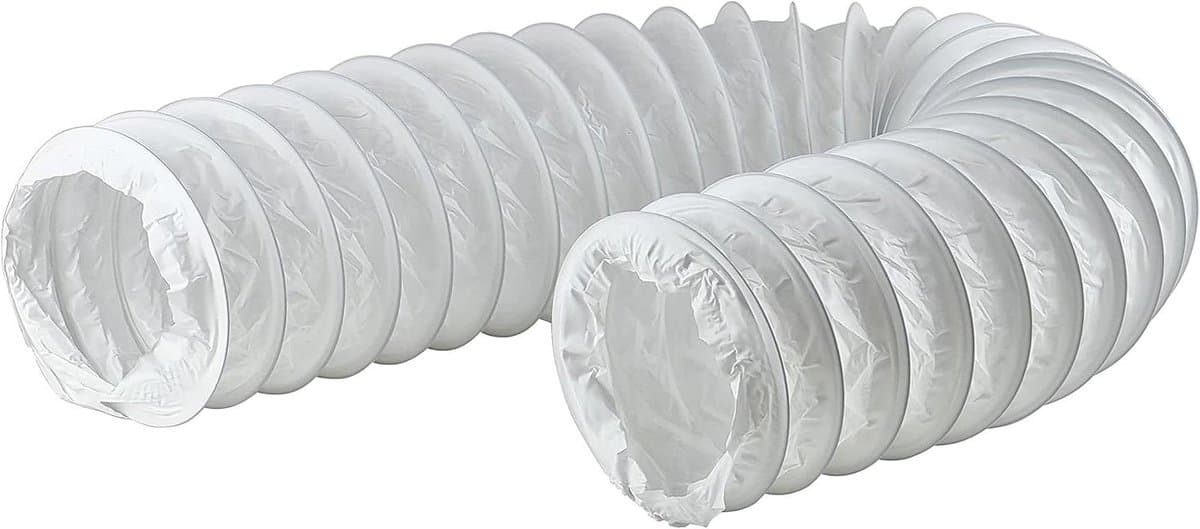 Afvoerslang PVC - Flexibele slang Uitlaatslang - Ventilatie Aansluiten - Geïntegreerde staalspiraal - 1 meter - Wit — afbeelding 1