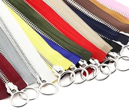 Zip Puller, metalen ritsen, 1 stuks 70/90 cm 5# dubbele schuif metalen ritsen open ritssluiting O-ring hoofdritsen zwart 5#, 90 cm — thumbnail 5