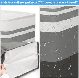 Dailygoods- Wasmand 75 liter - Opvouwbaar - 2 Opbergzakken met Ritssluiting - Waszak met Handvat - Grote Wasverzamelaar - Grijs/Wit — thumbnail 5