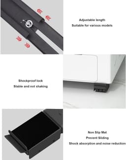 Wasmachinestandaard - Mobiele basis - Apparaten verplaatsen - Verstelbaar - 48.7 cm - Zwart — thumbnail 5