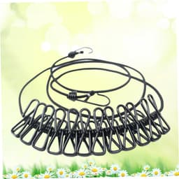 Droogmolen Camping - Waslijn Reizen - Kleding Drogen - Met Clips - 190 cm - Zwart — thumbnail 3