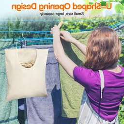 Waszak van Katoen en Linnen, 32 x 28 cm, met Hanghaak, Ideaal voor Kleding en Sokken, Praktische Opbergtas — thumbnail 2