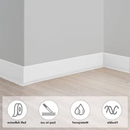 Flexibele PVC Plinten, 12M Zelfklevende Plinten, Zachte Plinten 50 x 20mm, Ideaal voor Keuken en Woonkamer, Makkelijk te Installeren en Onderhouden — thumbnail 3