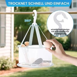 Wasknijpers met mand - Kledingklemmen droogrek - Was ophangen buiten - Winddicht ontwerp - 60 stuks - Kleurrijk — thumbnail 5