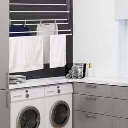 KADAX Plafondwasdroger, wasdroger voor het plafond 6, wanddroger met polyethyleen beklede stalen spijlen, plafonddroger, draagvermogen 12 kg (6 x 100 / wit) — thumbnail 5