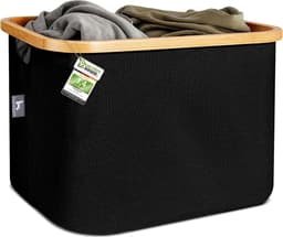 Hennez Laundry Basket Opbergmand 40L zonder deksel - Ikea plank geschikt Laundry Collector - Laundry Bag Rectangular Oxford Fabric and Bamboo Laundry Basket Foldable — thumbnail 3