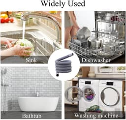Universele Afvoerslangenset voor Wasmachines en Vaatwassers, 1 Meter, Compleet met Accessoires — thumbnail 3