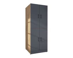Roomart DORA-II Wasmachine Ombouwkast 70x186 cm - Antraciet Eiken