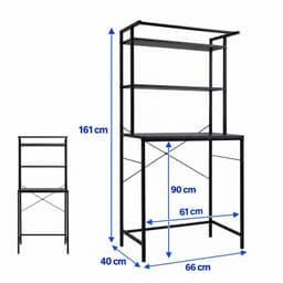 Wasmachine rek - 161x66x40 cm - zwart — thumbnail 2