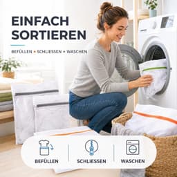 Wasnetset - 10x - 10 x 10 x 10 cm - Met Ritssluiting - Voor Delicate Kleding — thumbnail 5