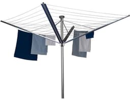 Droogmolen voor buiten - Wasrek voor buiten - Was drogen - In hoogte verstelbaar - 60 meter waslijn - Rood — thumbnail 2