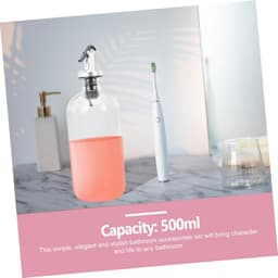 1set Glazen Mondspoel Dispenser Met Cups Trechter Duurzaam Elegant Badkamer Accessoire Voor Mondspoeling Zeep Inhoud Voor Persoonlijk Gebruik — thumbnail 3