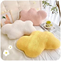 Wolk Pluche kussen, wolkvorm, zacht kussen, wolk, gevuld pluche, decoratief kussen voor woondecoratie (kaki) — thumbnail 3