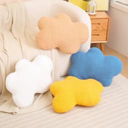 Wolk Pluche kussen, wolkvorm, zacht kussen, wolk, gevuld pluche, decoratief kussen voor woondecoratie (kaki) — thumbnail 4