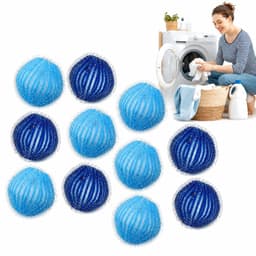 12x Witte Wasballen - Anti-klit & Pluisverwijderaar voor Wasmachine & Droger — thumbnail 1