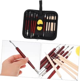 1set Pottery Sculpting Tools Polymeer Klei Snij Modelleergereedschap Met Opbergzak Voor Creatieve Projecten Kunstzinnige Vormgeving — thumbnail 5