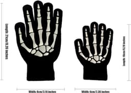 Volwassenen kinderen skelet bot handschoenen gloeien in de donkere volledige vinger handschoenen voor Halloween — thumbnail 4