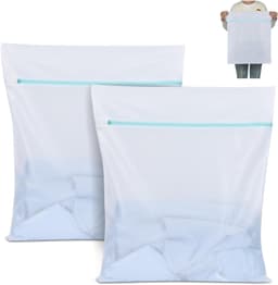 Set van 2 Mesh Waszakken voor Delicate Kleding, 30x40cm Waszakken voor Wassen en Beschermen — thumbnail 3